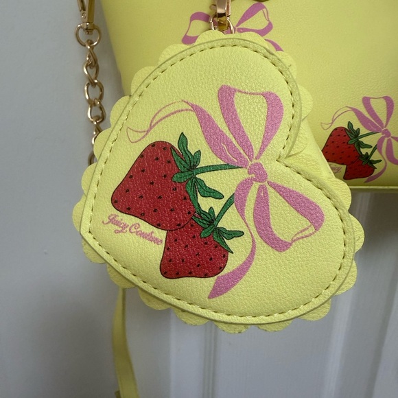NWT Juicy Couture Sweet 🍓 Strawberry Mini Tote in Yellow Iris - Picture 4 of 11